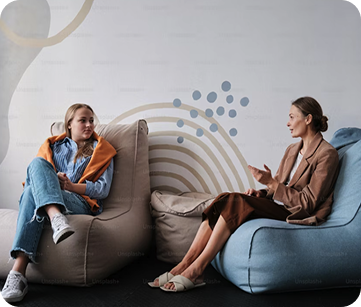Therapy session between patient and mental health professional